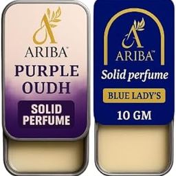 Ariba Solid Perfume Set of 2 Blue Lady & Purple Oudh Fragrance Balms | Compact 10g Each | Floral & Elegant Scents in Travel-Friendly-image-29