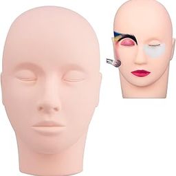BLUSHIA Lash Mannequin Head,Professional Make Up Paint Eye Lash Extention Practice Training Head Soft-Touch Manikin Cosmetology Mannequin Doll Face Head-12
