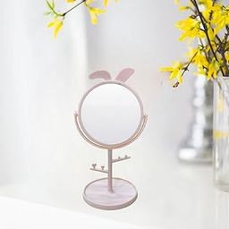Makeup Mirror Rabbit Ear Mirror Cosmetic Mirror, Makeup Mirror for Girls Vanity Mirror (Pink - Rabbit Ear)-image-75