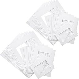 20PCS Picture Mounts for Frames - 5 Sizes White Photo Mount Mats for Image Display, Artworks, Paintings and Photo Frames-image-77
