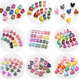 CHOTALIYA Mini Claw Hair Clips for Baby Girls 60 Pcs 6 Designs (Random Style)-image-50