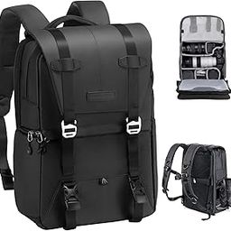 Professional Photography Backpack, Multifunctional Camera Backpack, Waterproof Reflex Photographic Backpack, Camera Bag Laptop Compartment 15.6 Inch (20L), B-Black, Portable-image-36