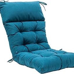 QILLOWAY Indoor/Outdoor High Back Chair Cushion,Tufted, Replacement Cushions - Set of 2 (Peacock Blue)-15