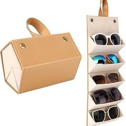 Sunglasses Organizer With 5 Slots, Travel Glasses Case Storage Portable Sunglasses Storage Case Bag Foldable Eyeglasses Holder Box Eyewear Display Containers For Women Men, Complexion-picture-25