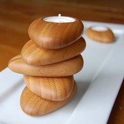 OWN GROUP CREATIONS Wooden Tea Light Holders for Home Decoration, Candle Holders for Home Décor Tealight Stand Candle Stand for Home Decoration T Light Holder Diya for Diwali Pebble Shape (3)-image-52