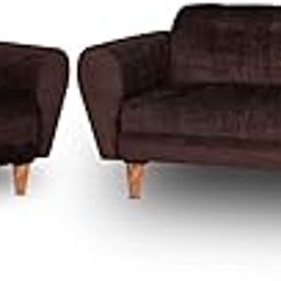 Seventh Heaven Milan 3+2 Seater Sofa Set | Luxury Comfort | Extra Spacious | Stylish Wooden Frame | Elegant Couch for Living Room, Lounge & Office | Premium Seating (Chenille Molfino - Brown)-image-16