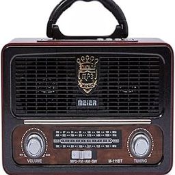 showkah® MEIER M-111BT Portable Antique Radio Nostalgic Wooden Retro FM Radio With AM | FM | SW Band Frequency, USB | SD | TF Card Slot, AUX and Bluetooth Remote Modern Feature Vintage Radio (Brown)-12