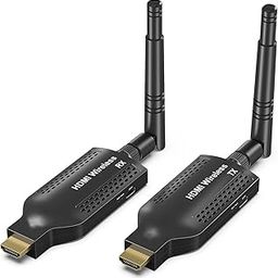 Wireless HDMI Transmitter and Receiver, 4K Output HDMI Extender Kit Decodes 1080P, Plug and Play, 150m, for Streaming Video to Display/Projector from Laptop, PC, TV Box-25