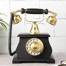 Victorian Old Classic Decorative Telephone Vintage Look Brass and Wooden Base (Non Working) Telephone Decor Gift-28