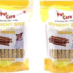 Pet en Care Dog Treat Munchy Sticks, Chew Sticks, Chicken Flavor 450 GMS (Set of 2), Total 900 GMS Pack|Dog Treats for All Breed Dogs-image-4