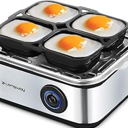 Longway LWEB04 500 Watt Stainless Steel Egg Boiler And Poacher,2-in1 Boils 8 Eggs, Poach 4 Eggs, Egg Cooke-18