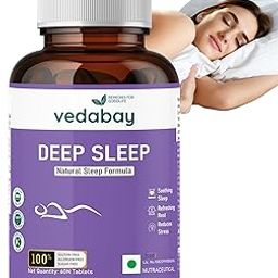 Vedabay Natural Sleeping Tablets Strong Sleep, Sound Free Deep Sleep & Relaxation, Promotes Sleep Quality, Releases Stress & Muscle Relaxation, 60 Non Habit Forming Sleeping Pills-image-32