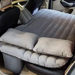 HSR Car Accessories Premium Car Travel Inflatable Car Bed Mattress with 2 Air Pillows, Car Pump and Repair Kit (Gray)-image-88