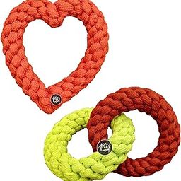 The Pets Company Christmas Dog Rope Toy for Aggressive Chewers, Dental Cleaning (2 Ring + Heart) Dog Toy Combo of 2 for Large Dogs-image-30