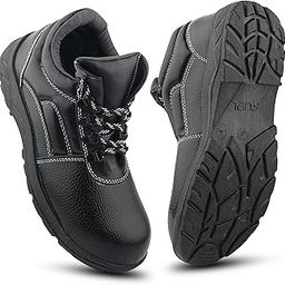 Arsenal-HC Synthetic Leather Safety Shoes for Men Industrial PVC Single Density Sole, Steel Toe, Energy Absorption Shoe (Sizes- 6UK - 11UK/India)-43