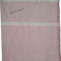 Handicraftworld 100% Cotton Soft Beautiful Self Checks Single Bed Size Skin Friendly Summer Blanket/Khes/Dohar/Top Sheet Set/Chadar (Light Red)-11