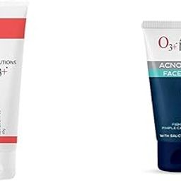 O3+ Oxy D-Tan Scrub 60g for Blackheads & Glowing Skin & O3+ ALPHA MEN Acno D-TAN Face Wash with Tea Tree 100g for Oily Skin Combo-34