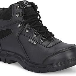 Ozarro Men Black Genuine Leather Steel Toe Fire And Safety Boot M4442,06-image-17