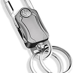 Sunox Keychain for Men, 5in1 Multifunction Ring Metal Keychain with Cutter, Bottle Opener, Mobile Phone Holder, 360° Rotate Spinner, Outdoor Carabiner Portable Car, Bike Keychain-image-77