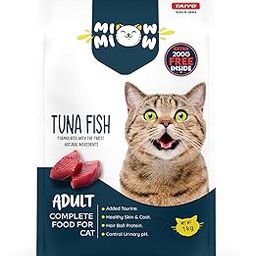 Taiyo Miow Miow Adult Cat Food, Tuna Fish Flavour, 1kg + 200g Free | Complete & Balanced Dry Diet with Natural Ingredients, Vitamins & Minerals-0