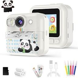 Kids Camera Instant Print, Christmas Birthday Gifts for Girls Age 3-10, Toy for 3 4 5 6 7 8 9 10 Year Old Girls with 3 Roller Photo Paper (White)-picture-14