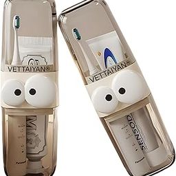Transparent & Stylish Portable Tooth Brush Cover Travel Wash Cup, Tooth Brush Holder and Storage Box High Beauty Three-in-One Travel Gargle Cup (Pack of 1) (Brown)-picture-23