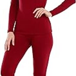 Thermal Underwear for Women Long Johns Women with Fleece Lined, Base Layer Women Cold Weather Top Bottom（Red 3XL）-image-48