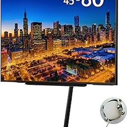 WALL Seven Stand A2 Large Type | Minimalist Rolling TV Stand for 45–80 Inch | Satin Black | Portable, Space Saving, Height Adjustable | for Living Room and Bedroom | Japan-Engineered Design-15