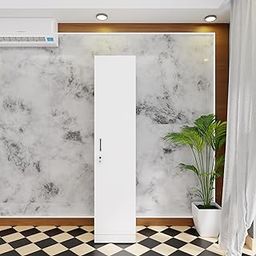 VIKI Wardrobe | Wooden Almirah for Clothes,Door for Bedroom, 1 Door Wardrobe with Doors (Frosty White - 40D x 40W x 180H) | 1 Year Warranty | DIY-image-11