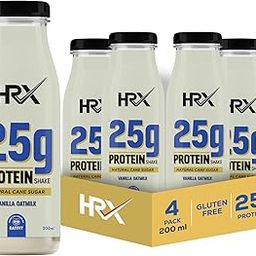 HRX Vanilla Protein Shake with 25g Plant Protein | Naturally Sweetened | Low Calorie Drink | Gluten & Trans Fat Free | Gut-Friendly | Rich in Fibre | Healthy, Tasty & Nutricious Drink (Pack of 4 x 200ml)-image-73