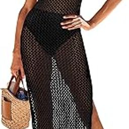 Women Swimsuit Sleeveless Hollow Knitted Swimwear Swimsuit Crochet Beach Dress-image-96