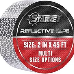 High Intensity Reflective Tape White & Silver 5cm x 38cm Self Adhesive Glass Beads Waterproof Reflective Tape for Trucks, Trailers, Cars, Cinta Reflective Tape-19
