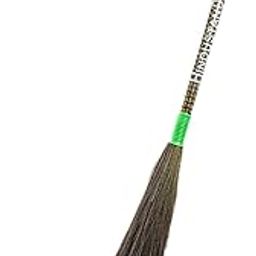 Zureni BR-02 Cone Broom Phool Jhadu Natural Shillong Grass with 20.5 inchs Laminated Metal Handle Stick for Home, Pantry, Office, and Easy Floor Cleaning-image-3