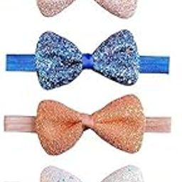 Pia Creation Multicolor Baby Girl Elastic Hairbands | Sparkle Stretchable Headbands for Kids | Soft & Stylish Hair Accessory Set – 6 Pcs (S-30) Free Size-image-12