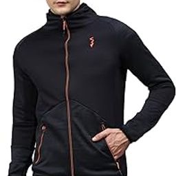 Men Polyester Solid Full Sleeve Black Stylish Sports Standard Length Sports Jacket-picture-21