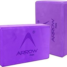 Arrowmax Yoga Block High Density EVA Foam Non-Slip Workout Brick to Improve Poses Balance Flexibility Support Strength Training Exercise-Pack of 2 (PURPLE)-picture-16