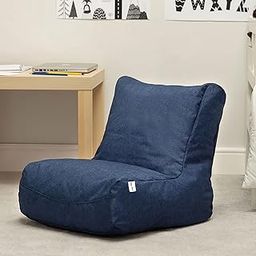 SKYSHOT Chair Sofa Bean Bag Cover with Relaxing Footrest Without Beans (Color - Navy Blue) (Material - Faux Leather)-picture-12