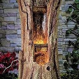 EXPLEASIA Nature Inspired Carved Tree Water Fountain for Home, Indoor Water Fountain for Home décor Big Size, Water Fountain for Home, Water Fountain for Garden, Water Fountain for Living Room-image-57