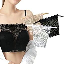 ACKEE 4pcs Lady Lace Clip-On Mock Camisole Bra Insert Overlay Modesty Panel Multicolour-picture-3