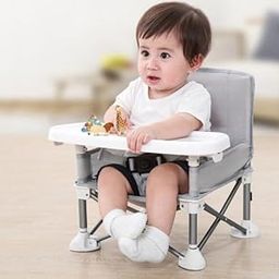 Olpad Toddler Booster Seat with Tray - Compact Folding Portable Baby Chair for Infant Eating, Dining, Camping (Pack of 1)-image-11