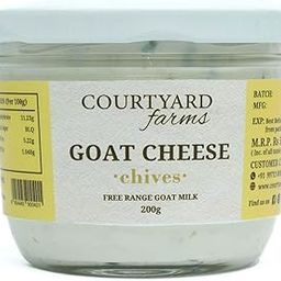 Courtyard Farms Fresh Goat Cheese with Chives and Mixed Herbs | Premium Cheese from Free Range Goat Milk | 200gms Glass Jar-image-54