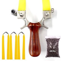 Marksman New Professional Stainless Steel Wooden Catapult Sling Outdoor Competitive Learning Gulel, Kid-18