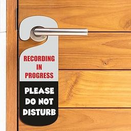 CVANU Recording in Progress Please Do Not Disturb Wooden Door Sign Hanger Size(24cm x 8.5cm)_cv50-image-66