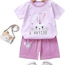 KIDUNK Kids Girls NIGFHT Sleepwear Tshirt Shorts Set-image-80