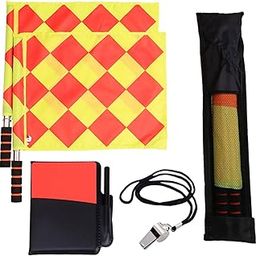 Jazzy Pearls®Soccer Referee Flags Kit Whistle for Volleyball Campus Games Hockey Training|Sporting Goods | Team Sports | Soccer |2 Referee s-image-66