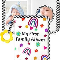 BOHEMIABY Baby Photo Album, My First Family Photo Album for Baby Holds 17 4 x 6" Pictures, Rainbow Toddler Photo Album with Safety Mirror, Soft Baby Books-image-51