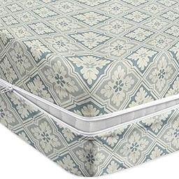 Amazon Brand - Umi Premium Cotton 220TC 78 x 72 x 8 King Size Super Soft Double Bed Mattress Cover Protector with Zip/Chain|Provides All Around Protection - 1 pc (Silver & White 78 x 72 x 8)-image-60