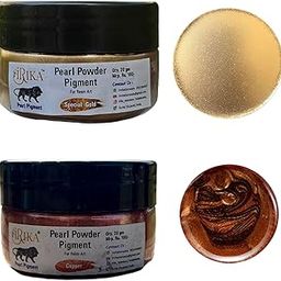 Pearl Pigments Copper & Special Gold Mica Pigment Powder for Epoxy Resin, Soap, Nail Art, and Craft Projects – Non-Toxic Glowing Powder, 20g Each-image-45