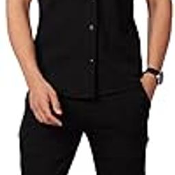 Men's Co-ord Set,Relaxed Fit Casual Shirt and Trouser Set, Summer Wear for Men,Soft Cotton Blend (black, XL)-image-32