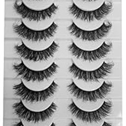 Vanity 3D Faux Mink Natural Eyelashes Pack of 10 False Eyelash, Eye Makeup Lash Posh 10 Pairs Lashes 10-16mm, pack of 10 Pair Artificial Eye Lashes-image-77